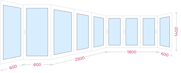 Размеры балкона «Каблук»
