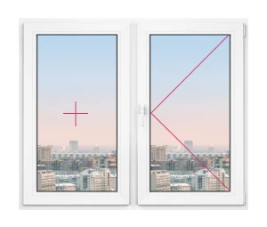 Двухстворчатое окно Rehau Delight Decor 1500x1500 - фото - 1