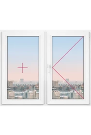 Двухстворчатое окно Rehau Brillant 1500x1800 - фото - 1