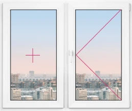 Двухстворчатое окно Rehau Geneo 1050x1050 - фото - 1