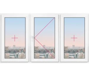 Трехстворчатое окно Rehau Geneo 2400x2400 - фото - 1