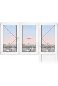 Балконный блок Rehau Blitz 2150x2150 - фото - 1