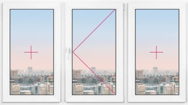 Трехстворчатое окно Rehau Thermo 1750x1750 - фото - 1